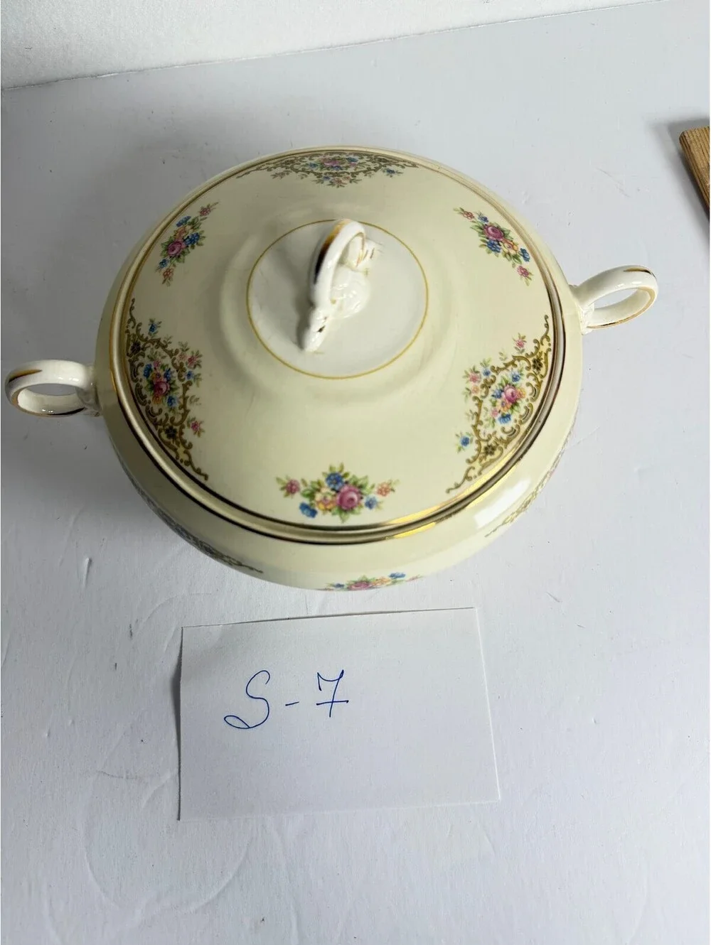 Vintage Crown Potteries Floral Tureen with Lid S-7